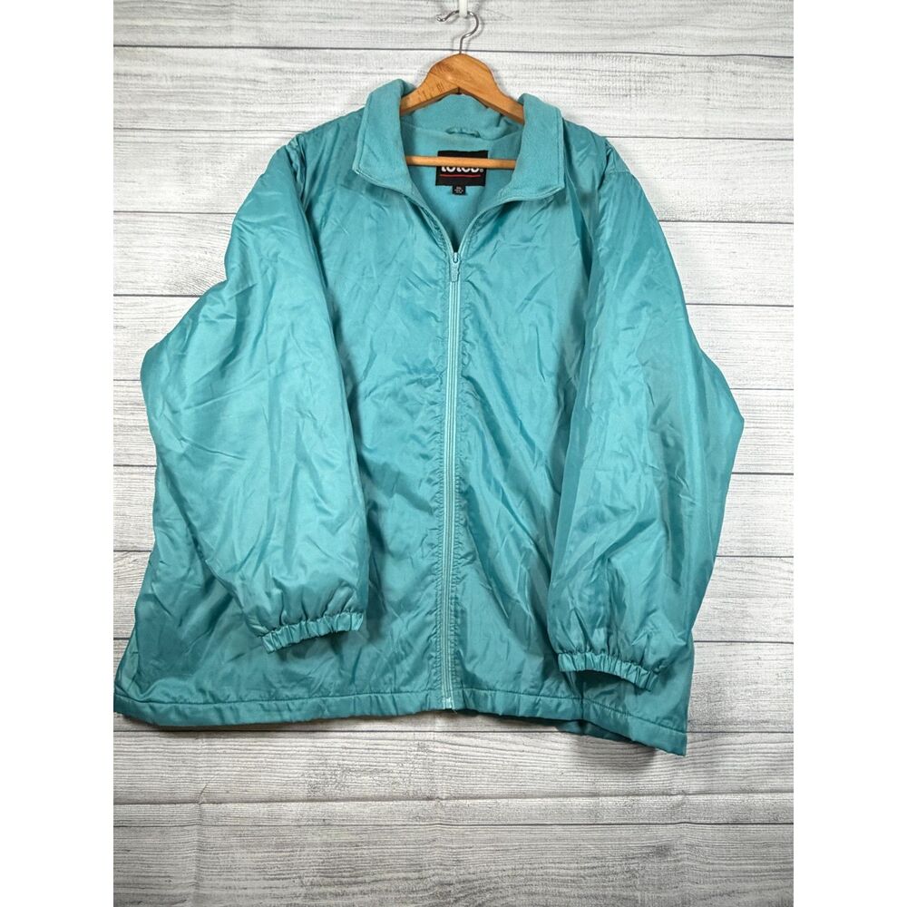 Totes Womens 3XL Teal Fleece Lined Full Zip Water Resistant Jacket